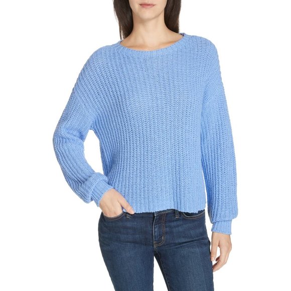 NWT Womens Petite Size Large LP Eileen Fisher Red Cozy Cotton Scoop Neck Sweater - Picture 2 of 7